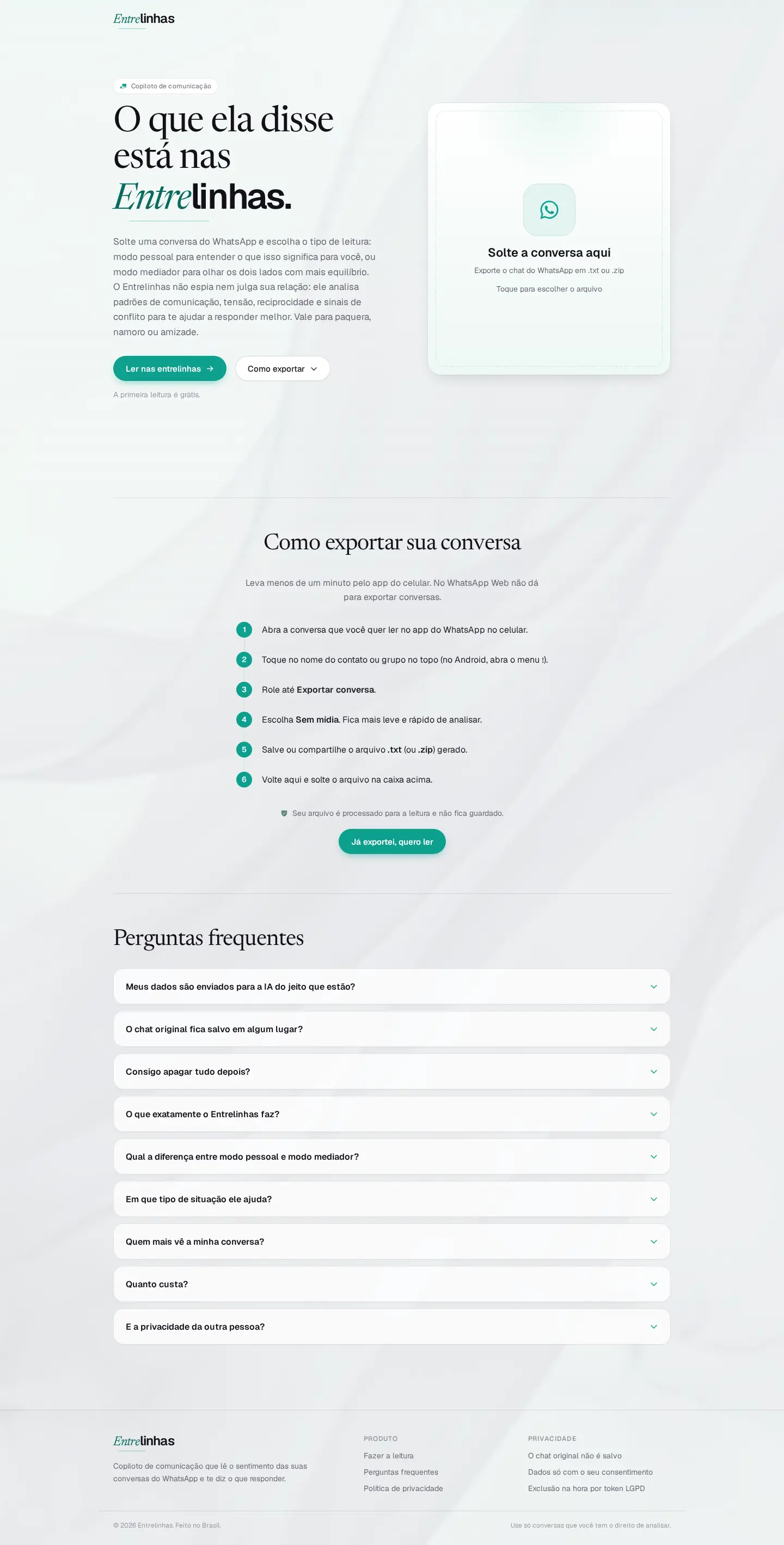 Preview do site Entrelinhas