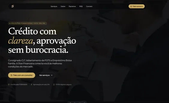 Preview do site Stan Financeira