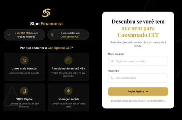 Preview do site Stan Financeira